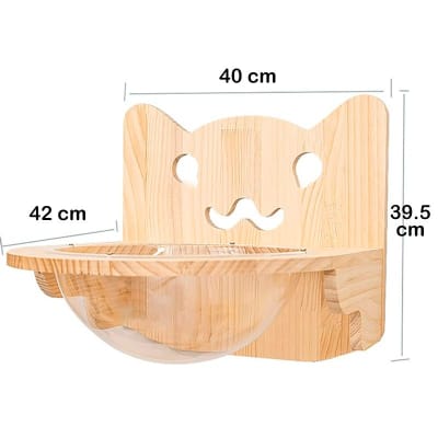 Repisa forma de gato con cupula 40 cm.1