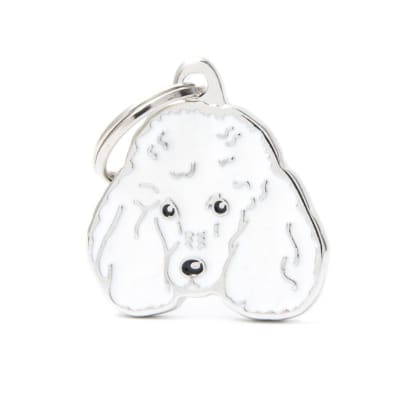 Placa My Family Friends White Poodle1