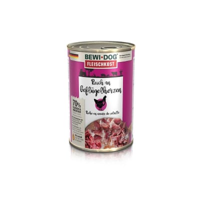 Bewidog Alimento humedo rico en corazones de ave 400 grs1