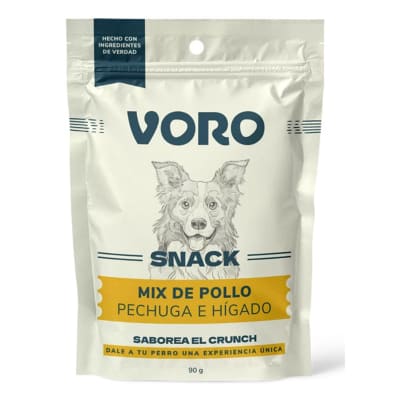 Voro snack Mix pollo, pechuga e higado 90 grs1
