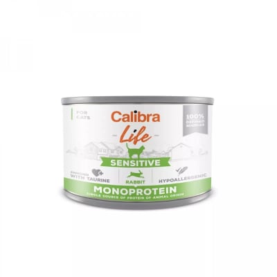 Calibra cat Lata life Sensitive Conejo 200 gr1