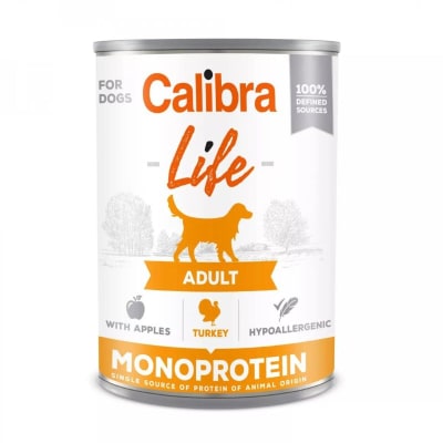 Calibra Dog Lata life Adulto Pavo y Manzanas 400 gr1