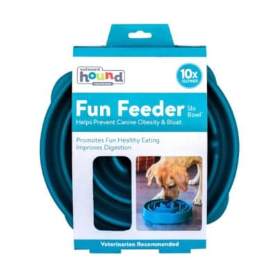 Outward Hound Comedero lento L turquesa1