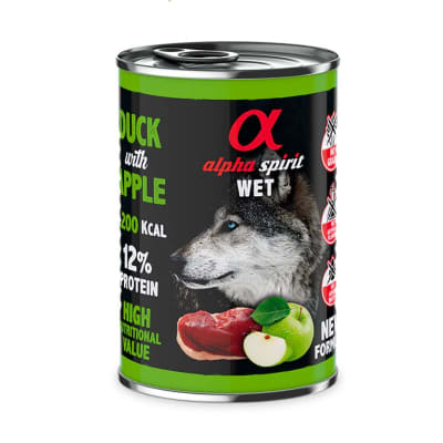 Alpha lata Pato con manzana verde 400 grs1
