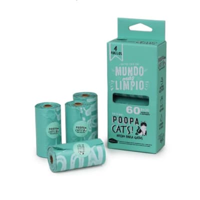 Poopa Cats! Pack 4 rollos de 15 bolsas 33x23 cm1