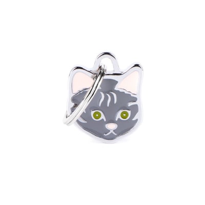 Placa My Family Gato europeo pelo corto Gris1