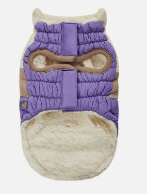 Gf pet parka color block púrpura1