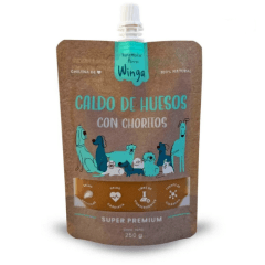 Winga caldo de huesos + chorito para perros