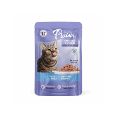 Plaisir pouch gato adulto trucha y camarones 100 grs
