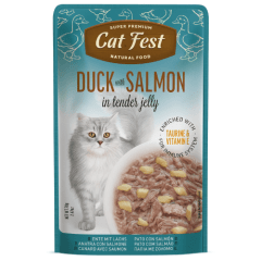 Catfest pouch Pato con salmon 70 grs