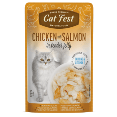 Catfest pouch pollo con salmon 70 grs