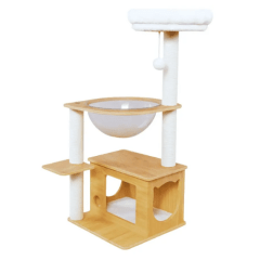 Rascador con cúpula y casa de madera