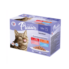 Plaisir pouch para gato adulto mix sabores 12 x 100 grs
