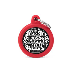 Placa My family Circulo Negro De Aluminio Codigo QR