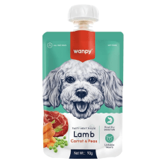 Pasta de carne para perros Cordero y zanahorias 90 grs