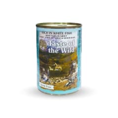 Taste of the wild Adulto y Senior Whitefish/tuna  Lata 390 grs.