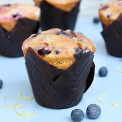 Muffin de limón, arándanos y almendras VEGANO