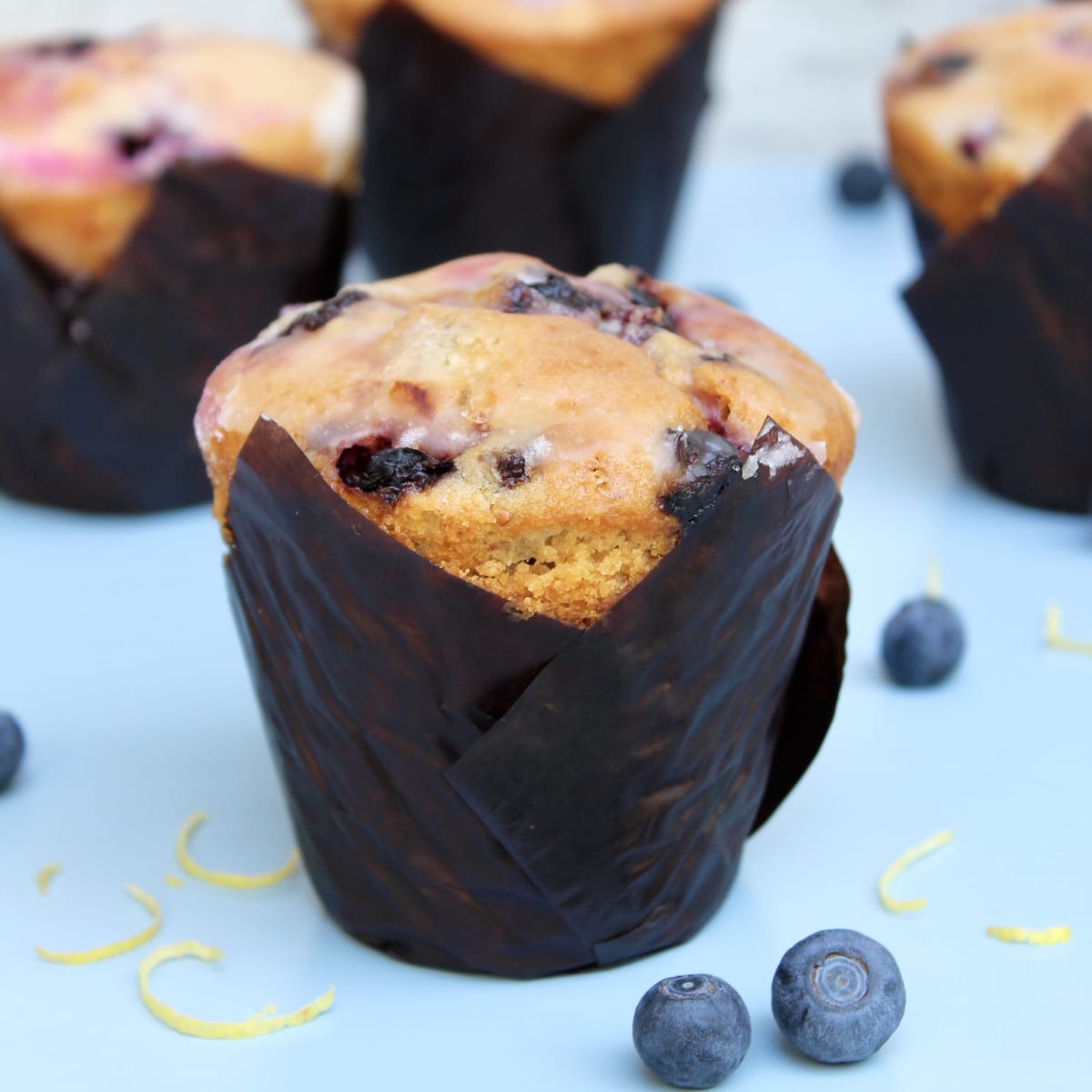 Muffin de limón, arándanos y almendras VEGANO1
