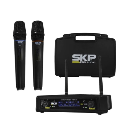 MICROFONO DOBLE INALAMBRICO SKP UHF 300D1