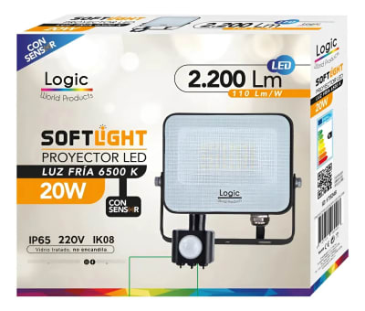 FOCO PROYECTOR LED CON SENSOR 20W FRIO LOGIC SOFTLIGHT1