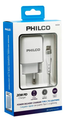 CARGADOR PARED TIPO C Y CABLE LIGHTNING QC6241