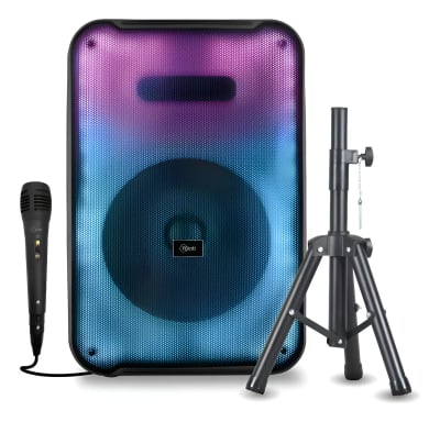 PARLANTE KARAOKE FLAMING AMBIGLOW 12 TRIPOD BT/30W C/MIC CABLE MLAB 094811