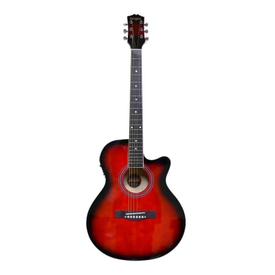GUITARRA E/ACUSTICA  ZARAGOZA ROJA MOD. ZA-521CEQ/RD1