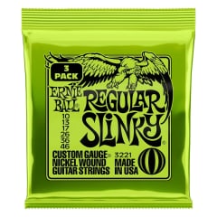 PACK 3 SET CUERDAS ERNIE BALL 3221 GUITARRA ELECTRICA 10-46