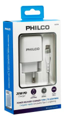 CARGADOR PARED TIPO C Y CABLE LIGHTNING QC624