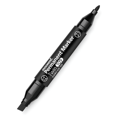 Marcador Monami 109 Perm Doble Punta Negro1