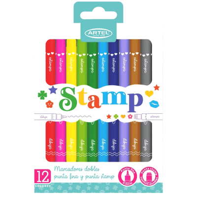 Marcador Artel Stamp Confetti Doblepunta 12col 207000221