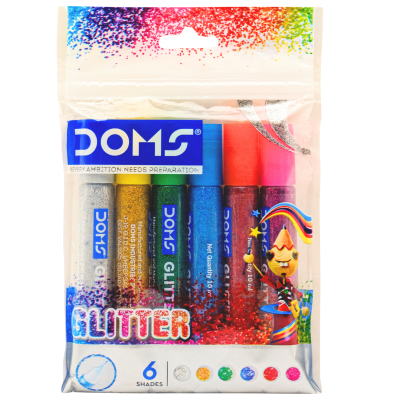Bl. Adhesivo Doms Deco Glitters 10ml 6u 86561