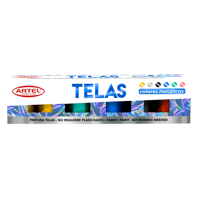 Estuche Pin Artel Tela 15ml 6col Metalicos 100300081