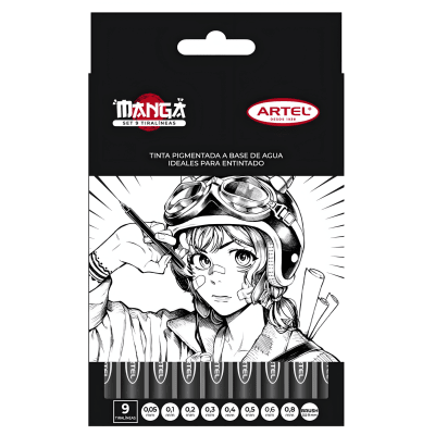 Set Tiralíneas Artel Manga 9U Black 216405121