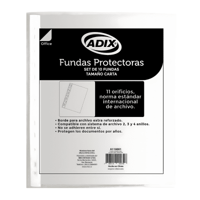 Fundas Adix Cristal Carta 10u A1100011