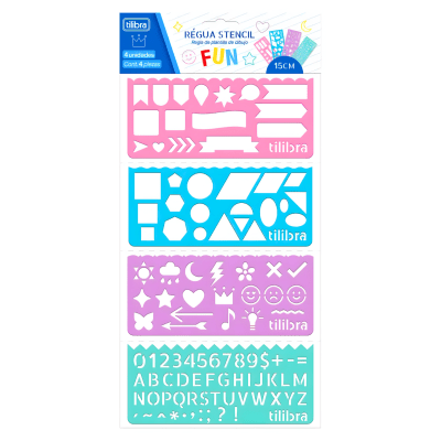 Regla Tilibra Plastica PLANTILLA FUN 15CM 4U 3487241