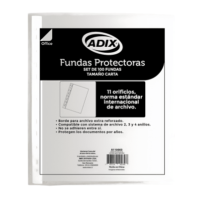 Fundas Adix Cristal Carta 100u A1100031