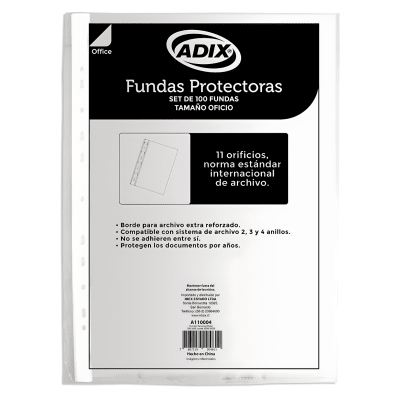 Fundas Adix Cristal Oficio 100u A1100041