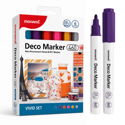 Marcador Monami Acrilico 2mm 6col Vivid Set1