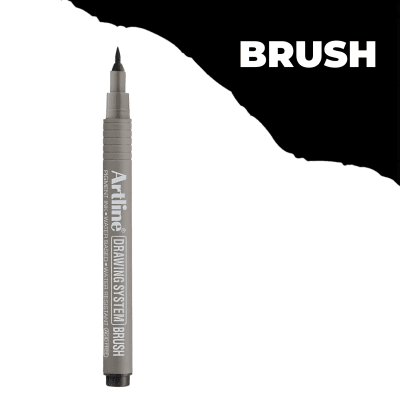 lapiz tiralineas artline brush negro1