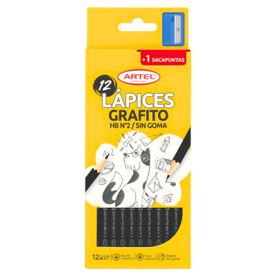 Lapiz Grafito Artel Hexa S/Goma 12u 206302021