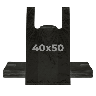 Bolsa Camiseta Negra Botilleria 40x50cm 100u1