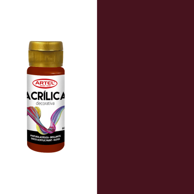 acrilico artel 60ml rojo oscuro 8011