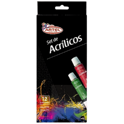 set acrilico artel 12col pomo 12ml1