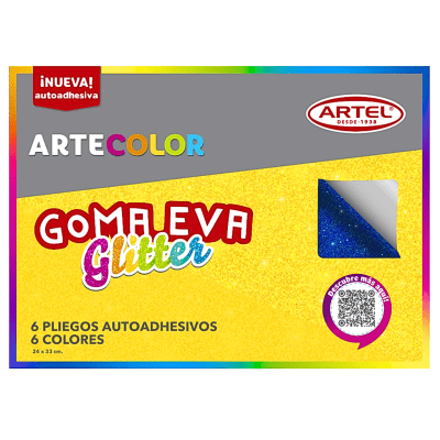 Artecolor g eva Glitters c/adh 6col 100109881