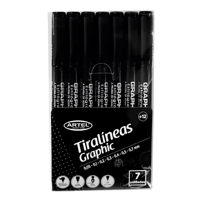 Set Tiralíneas Artel 7u graphic Black 206100301