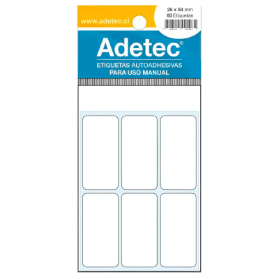 Etiquetas Adetec 26x54mm 60U 1231