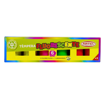 Estuche Tempera artel fluor 15ml 6Col 100219001