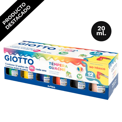 Estuche Tempera Giotto guache 20 ml 12Col1