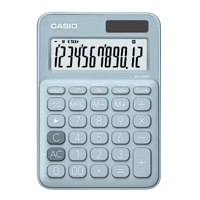 Calculadora Casio escritorio azul grisaceo MS-20UC-LB1